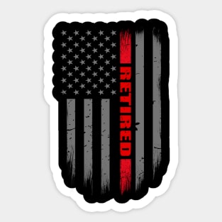 Retired Firefighter - Thin Red Line Flag Sticker